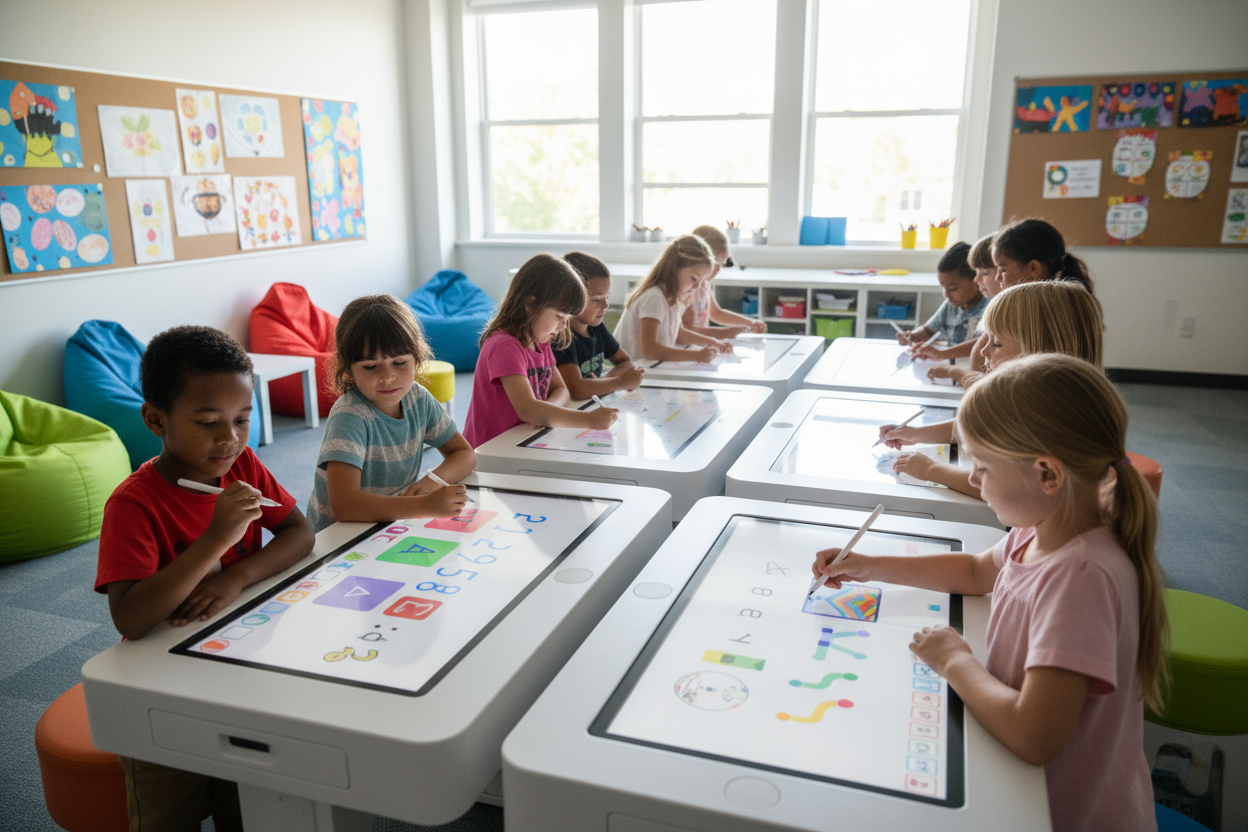 image of kids writing lcs panel